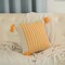 Deerlux 16" Handwoven Cotton Throw Pillow Cover with Striped Lines, Yellow QI004310.YL - alternate 3